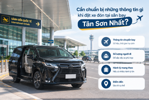 Cần chuẩn bị những th&ocirc;ng tin g&igrave; khi đặt xe đ&oacute;n tại s&acirc;n bay T&acirc;n Sơn Nhất ?