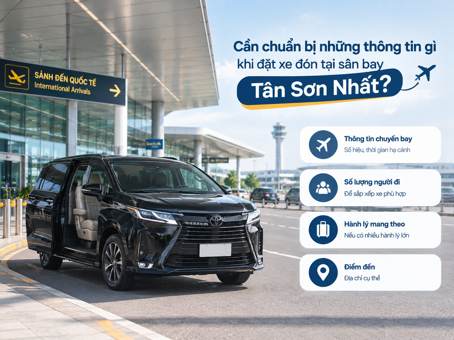Cần chuẩn bị những thông tin gì khi đặt xe đón tại sân bay Tân Sơn Nhất?